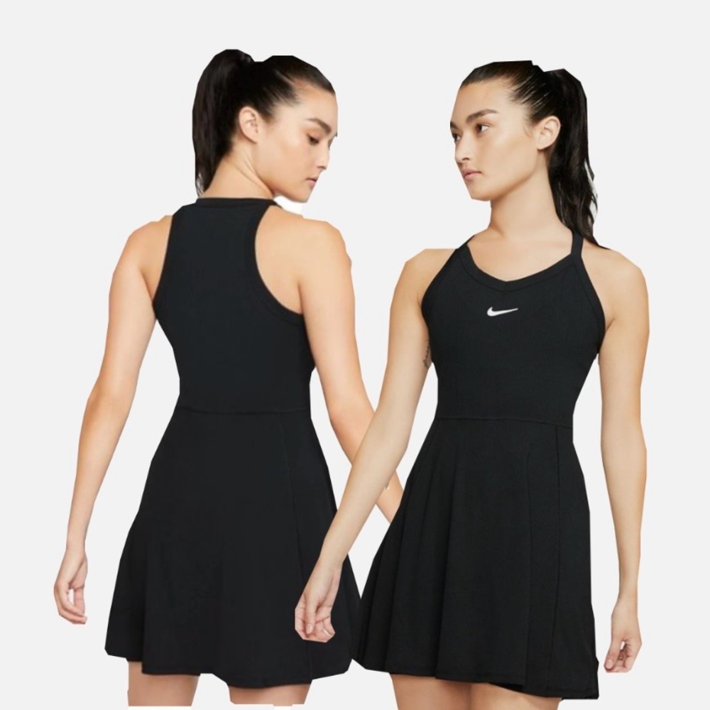 Nike Dri-Fit Black Tennis or Pickleball Dress Slim Fit V-Neck Sleeveless | M |